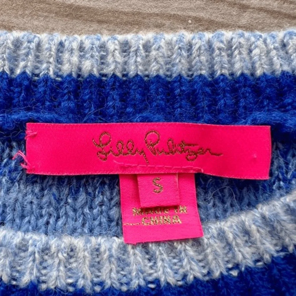 Lilly Pulitzer Womens Blue Grotto Marled Ombre Stripe Elannie Sweater Size Small - Picture 4 of 7